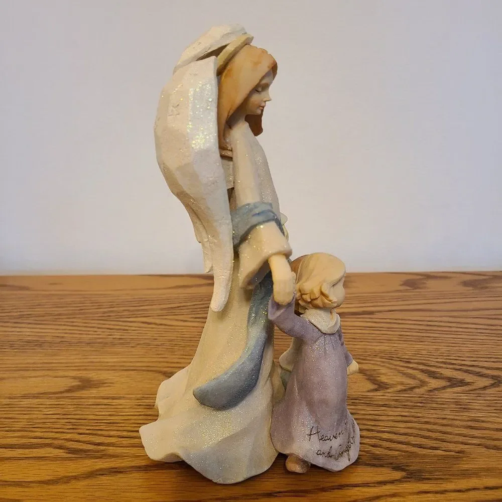 Karen Hahn Angel With Kids Figurine Foundations by Karen Hahn Enesco Group VTG